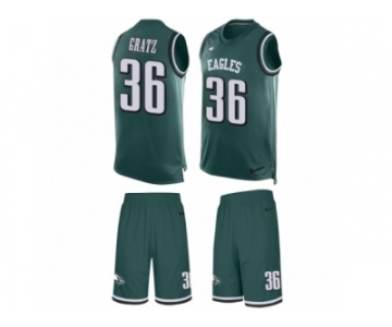 Men's Nike Philadelphia Eagles #36 Dwayne Gratz Limited Midnight Green Tank Top Suit NFL Jersey