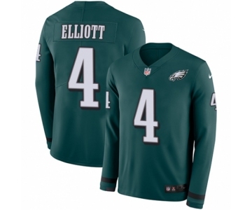 Men's Nike Philadelphia Eagles #4 Jake Elliott Limited Green Therma Long Sleeve NFL Jersey