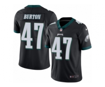 Men's Nike Philadelphia Eagles #47 Trey Burton Limited Black Rush NFL Jersey