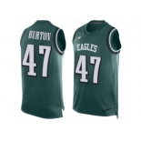 Men's Nike Philadelphia Eagles #47 Trey Burton Limited Midnight Green Player Name & Number Tank Top NFL Jersey