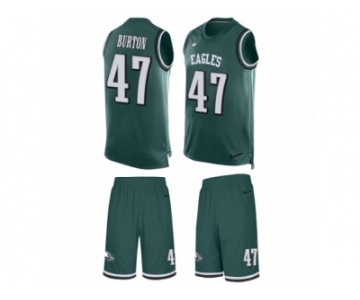 Men's Nike Philadelphia Eagles #47 Trey Burton Limited Midnight Green Tank Top Suit NFL Jersey