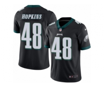 Men's Nike Philadelphia Eagles #48 Wes Hopkins Limited Black Rush NFL Jersey