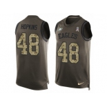 Men's Nike Philadelphia Eagles #48 Wes Hopkins Limited Green Salute to Service Tank Top NFL Jersey