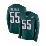 Men's Nike Philadelphia Eagles #55 Brandon Graham Limited Green Therma Long Sleeve NFL Jersey