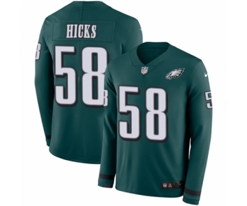 Men's Nike Philadelphia Eagles #58 Jordan Hicks Limited Green Therma Long Sleeve NFL Jersey