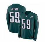 Men's Nike Philadelphia Eagles #59 Seth Joyner Limited Green Therma Long Sleeve NFL Jersey