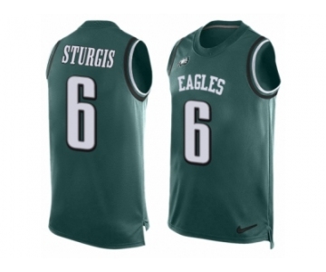 Men's Nike Philadelphia Eagles #6 Caleb Sturgis Limited Midnight Green Player Name & Number Tank Top NFL Jersey