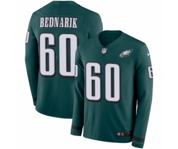 Men's Nike Philadelphia Eagles #60 Chuck Bednarik Limited Green Therma Long Sleeve NFL Jersey