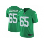 Men's Nike Philadelphia Eagles #65 Lane Johnson Limited Green Rush NFL Jersey