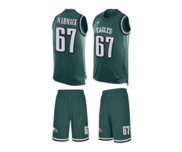 Men's Nike Philadelphia Eagles #67 Chance Warmack Limited Midnight Green Tank Top Suit NFL Jersey