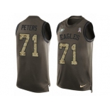 Men's Nike Philadelphia Eagles #71 Jason Peters Limited Green Salute to Service Tank Top NFL Jersey