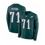 Men's Nike Philadelphia Eagles #71 Jason Peters Limited Green Therma Long Sleeve NFL Jersey