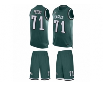 Men's Nike Philadelphia Eagles #71 Jason Peters Limited Midnight Green Tank Top Suit NFL Jersey