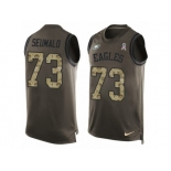 Men's Nike Philadelphia Eagles #73 Isaac Seumalo Limited Green Salute to Service Tank Top NFL Jersey