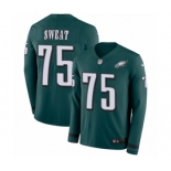 Men's Nike Philadelphia Eagles #75 Josh Sweat Limited Green Therma Long Sleeve NFL Jersey