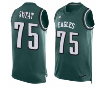 Men's Nike Philadelphia Eagles #75 Josh Sweat Limited Midnight Green Player Name & Number Tank Top NFL Jersey