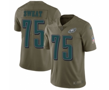 Men's Nike Philadelphia Eagles #75 Josh Sweat Limited Olive 2017 Salute to Service NFL Jersey