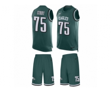 Men's Nike Philadelphia Eagles #75 Vinny Curry Limited Midnight Green Tank Top Suit NFL Jersey