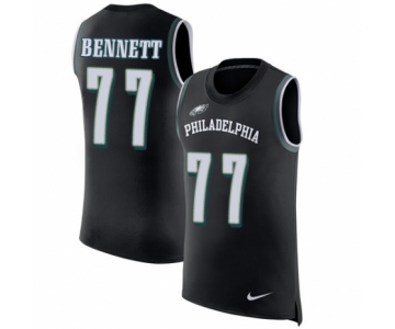 Men's Nike Philadelphia Eagles #77 Michael Bennett Black Rush Player Name & Number Tank Top NFL Jersey