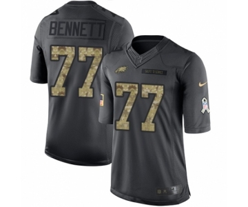 Men's Nike Philadelphia Eagles #77 Michael Bennett Limited Black 2016 Salute to Service NFL Jersey