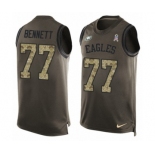 Men's Nike Philadelphia Eagles #77 Michael Bennett Limited Green Salute to Service Tank Top NFL Jersey