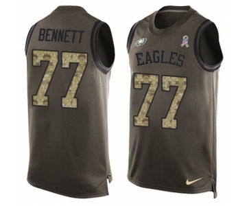 Men's Nike Philadelphia Eagles #77 Michael Bennett Limited Green Salute to Service Tank Top NFL Jersey