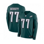 Men's Nike Philadelphia Eagles #77 Michael Bennett Limited Green Therma Long Sleeve NFL Jersey