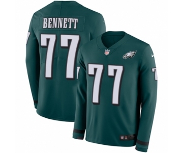 Men's Nike Philadelphia Eagles #77 Michael Bennett Limited Green Therma Long Sleeve NFL Jersey