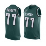 Men's Nike Philadelphia Eagles #77 Michael Bennett Limited Midnight Green Player Name & Number Tank Top NFL Jersey