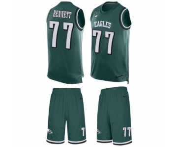 Men's Nike Philadelphia Eagles #77 Michael Bennett Limited Midnight Green Tank Top Suit NFL Jersey