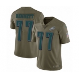 Men's Nike Philadelphia Eagles #77 Michael Bennett Limited Olive 2017 Salute to Service NFL Jersey