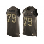 Men's Nike Philadelphia Eagles #79 Brandon Brooks Limited Green Salute to Service Tank Top NFL Jersey