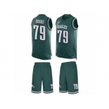 Men's Nike Philadelphia Eagles #79 Brandon Brooks Limited Midnight Green Tank Top Suit NFL Jersey