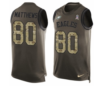 Men's Nike Philadelphia Eagles #80 Jordan Matthews Limited Green Salute to Service Tank Top NFL Jersey