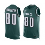 Men's Nike Philadelphia Eagles #80 Jordan Matthews Limited Midnight Green Player Name & Number Tank Top NFL Jersey