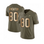 Men's Nike Philadelphia Eagles #80 Markus Wheaton Limited Olive Gold 2017 Salute to Service NFL Jersey