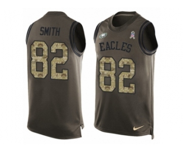 Men's Nike Philadelphia Eagles #82 Torrey Smith Limited Green Salute to Service Tank Top NFL Jersey