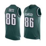 Men's Nike Philadelphia Eagles #86 Zach Ertz Limited Midnight Green Player Name & Number Tank Top NFL Jersey