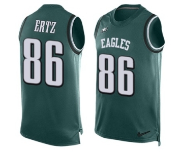 Men's Nike Philadelphia Eagles #86 Zach Ertz Limited Midnight Green Player Name & Number Tank Top NFL Jersey