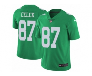 Men's Nike Philadelphia Eagles #87 Brent Celek Limited Green Rush NFL Jersey