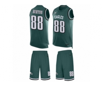 Men's Nike Philadelphia Eagles #88 Trey Burton Limited Midnight Green Tank Top Suit NFL Jersey