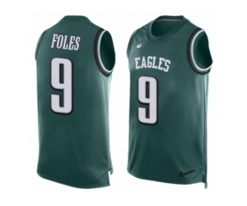 Men's Nike Philadelphia Eagles #9 Nick Foles Limited Midnight Green Player Name & Number Tank Top NFL Jersey