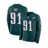 Men's Nike Philadelphia Eagles #91 Fletcher Cox Limited Green Therma Long Sleeve NFL Jersey