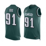 Men's Nike Philadelphia Eagles #91 Fletcher Cox Limited Midnight Green Player Name & Number Tank Top NFL Jersey