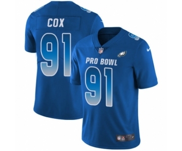 Men's Nike Philadelphia Eagles #91 Fletcher Cox Limited Royal Blue NFC 2019 Pro Bowl NFL Jersey