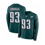 Men's Nike Philadelphia Eagles #93 Timmy Jernigan Limited Green Therma Long Sleeve NFL Jersey