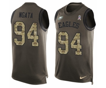 Men's Nike Philadelphia Eagles #94 Haloti Ngata Limited Green Salute to Service Tank Top NFL Jersey