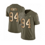 Men's Nike Philadelphia Eagles #94 Haloti Ngata Limited Olive Gold 2017 Salute to Service NFL Jersey