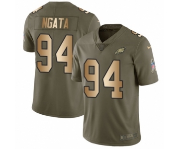 Men's Nike Philadelphia Eagles #94 Haloti Ngata Limited Olive Gold 2017 Salute to Service NFL Jersey