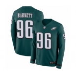 Men's Nike Philadelphia Eagles #96 Derek Barnett Limited Green Therma Long Sleeve NFL Jersey